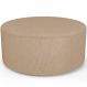 Puff Redondo Orgânico para Living 90cm Lola W01 Linho Bege Escuro - Lyam Decor
