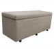 Calçadeira Baú Casal Queen 160cm Estofada Liz S05 Suede Bordado Bege - Mpozenato