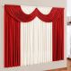 Cortina Com Bandô Malha Gel 3,00M X 2,80M Vermelho Com Palha Para Varão Simples Paris