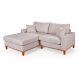 Sofa Living 2 Lugares Chaise Lado Direito Revestido Linho Base em Madeira