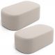 Kit 02 Puffs Decorativos Orgânico para Living Quarto 100cm Doha W01 Bouclê Creme - Lyam Decor