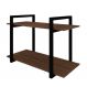 Nicho Industrial Preto Com Tampo Imbuia 80 Cm