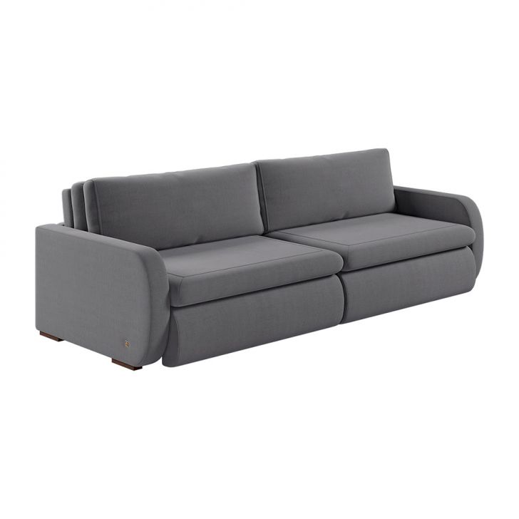 Sofá 3 Lugares Retrátil E Recinável Sunset Linho Cinza 200 Cm