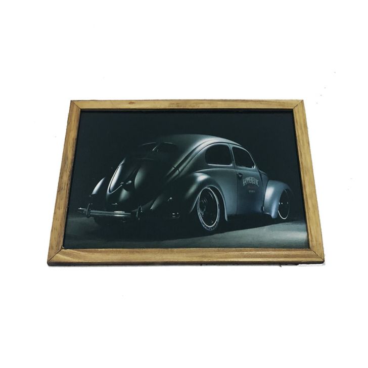 Quadro Decorativa Quarto 30Cm Sala Carro Fusca Madeira Preto