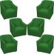 Kit 6 Poltronas Decorativas Para Sala Mila Suede Verde Pé De Plástico - Clique E Decore