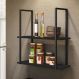 Kit 03 Prateleiras Decorativas Multiuso Industrial D01 Design Preto Fosco - Lyam Decor