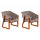 Conjunto com 2 Poltronas Air Linho Cinza e Amêndoa