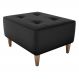 Puff Decorativo Para Sala Piva 62x52 cm Veludo Inca Preto Milani Store