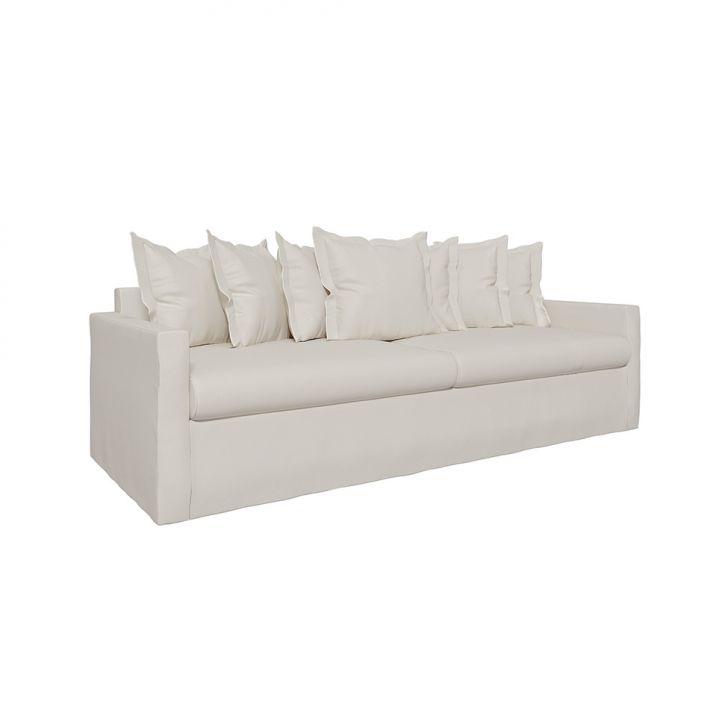 Image of Sofá 3 Lugares Enseada Com Capa Removível Linho Marfim 220 Cm PLA-MO895UP56HXNMOB