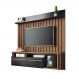 Painel Suspenso Ripado Decorativo Stesso para TV até 55 Polegadas Castanho/Preto G26 - Gran Belo