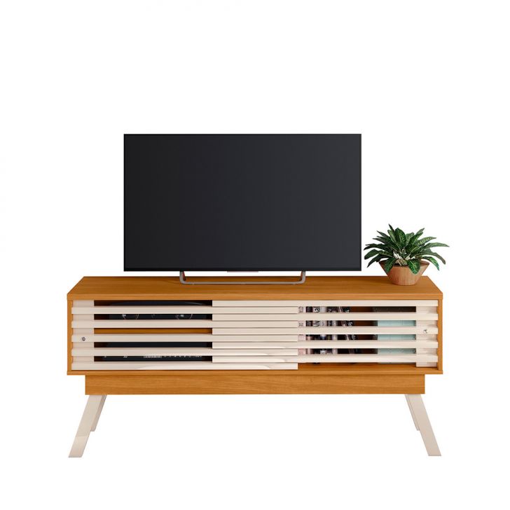 Rack para TV até 65 Polegadas Frizz 2 Portas Cinamomo e Off White 150 cm