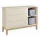 Jogo de Quarto Classic Guarda Roupa 2 Portas e Cômoda Areia Fosco com Pés Madeira Natural - Reller Móveis