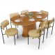 Mesa Para Sala de Jantar Valência com 06 Cadeiras Sala de Jantar Louise L02 Couríssimo Fendi - Lyam Decor