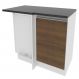 Balcão de Canto Armário de Cozinha 100% MDF 1 Porta Branco/Rustic Acordes Madesa
