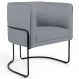 Poltrona Decorativa Base Aço Betina C-416 Linho Cinza Escuro - Domi