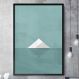 Quadro Decorativo Minimalista Triângulos Branco e Verde-34x49Cm