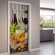 Adesivo de Porta Copo de Vinho com Uvas e Queijos-63X210Cm