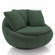 Poltrona Decorativa Redonda Giratória com Almofadas Saphire M22 Veludo Verde - Mpozenato
