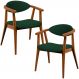 Kit 02 Poltronas Decorativas Para Sala de Estar Jantar Cecília L02 Suede Verde Musgo - Lyam Decor