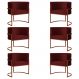 Kit 6 Poltronas Decorativa Luana Base Bronze Veludo Bordô - Montanaris Decor