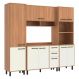 Armário de Cozinha Compacta Modulada 4 Peças Havana Multimóveis CR20329 Rovere/Champanhe