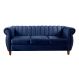 Sofá Chesterfield Realeza 3 Lugares Decoração Retrô - Suede Azul