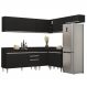 Armário de Cozinha Modulado de Canto 7 Peças CP23 Balcão com Tampo Preto - Lumil