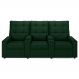 Poltrona de Cinema Reclinável 3 Lugares Baú USB Mallie FH9 Veludo Verde - Mpozenato