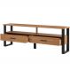 Rack Para Sala De Estar 02 Gavetas 01 Prateleira Olivy D03 180 Cm Freijó Preto Fosco - Lyam Decor