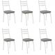 Kit 6 Cadeiras para Cozinha Tubular D-13 Nara de Aço Branco/Grafiato