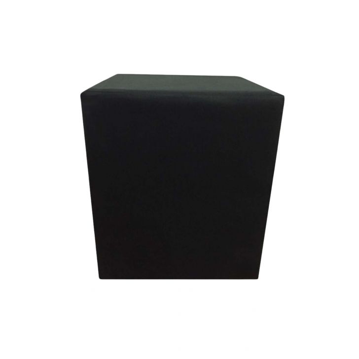 Puff Quadrado Não é Segredo Veludo Preto Rodinha 40x45 NSPQ07TV-R