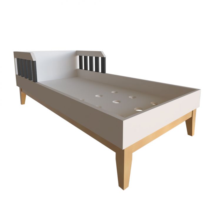 Cama Infantil Milou Branca e Preta