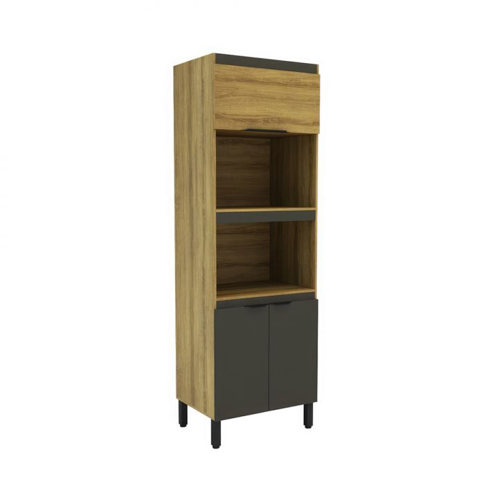 Paneleiro Magnólia 3 Portas Mel e Grafite