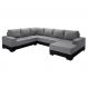 Image of Sofá de Canto 5 Lugares com Chaise Direito Patrícia Suede Cinza e Preto IM730UP46PFXMOB