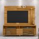 Conjunto Domo Painel c/ Rack e rodízios com Painel e Rack Cumaru
