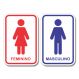 Kit 2 Placas Sinalização Banheiro Feminino Masculino 20x13cm