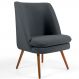 Poltrona Decorativa Fixa Pés Palito Pérsia D02 Veludo Cinza C-317 - Lyam Decor