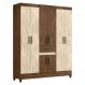 Guarda Roupa Casal 6P 165 cm Portugal Castanho Wood Avela Wood Moval