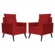 Kit 02 Poltronas Ligia Requinte Suede Vermelho - DS Estofados