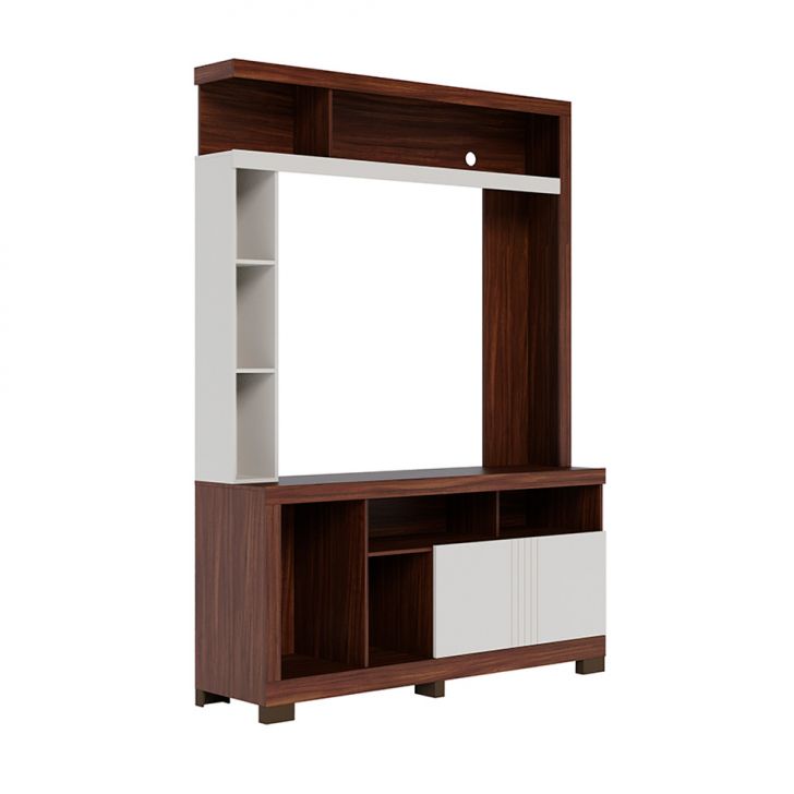 Estante para Home Theater e TV até 50 Polegadas Elba 2 Portas Nogueira e Off White