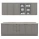 Cozinha Modulada 9 Pecas 240 cm CE856 Americana Cinza Calcare Henn