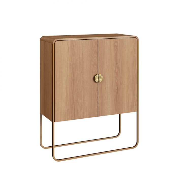 Buffet Luna 2 Portas Hanover e Dourado 90 cm