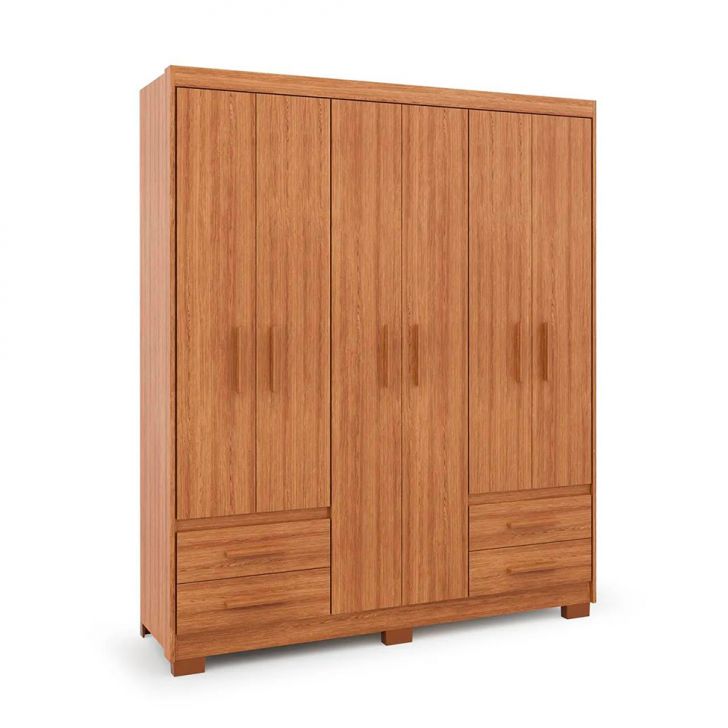 Guarda-roupa Casal Primacy 6 Portas 4 Gavetas Freijó