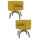 Kit 2 Poltronas Decorativas Base Ka Madeira Betina B-279 Veludo Mostarda - Domi