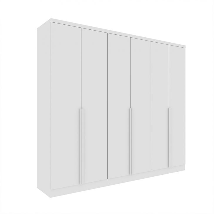 Image of Guarda-roupa Casal Paradiso Sem Pés 6 Portas 4 Gavetas Neve 270 Cm PLA-MO895CL46KVTMOB