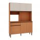 Cozinha Compacta Marina 100% MDF 5 Portas 1 Gaveta Freijó e Off White