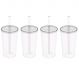 4 Copos com Tampa e Canudo 500ml Crippa Transparente Plástico Água Suco Bebidas