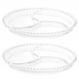 Kit 2 Petisqueiras de Cristal 3 Divisórias 23cm Wolff Pearl Doces Aperitivos Mesa Posta