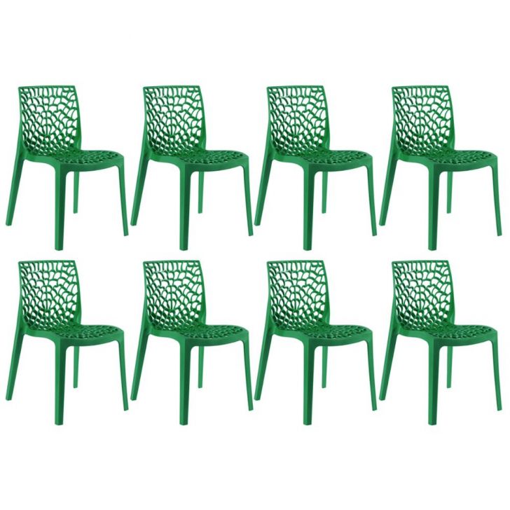Kit 8 cadeiras Gruvyer Verde