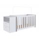 Conjunto de Berço com Colchão (130x60cm) e Cômoda Aconchego 2 GV Branco